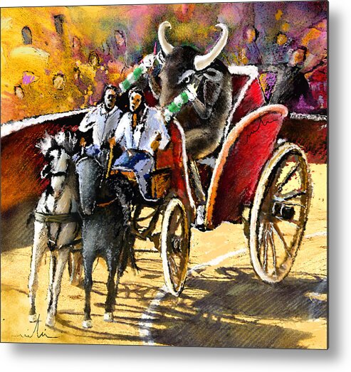 Bulls Metal Print featuring the painting Proba Bull Cause by Miki De Goodaboom