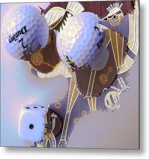 Golf Balls Metal Print featuring the photograph Western Vs Aboriginal by Evguenia Men