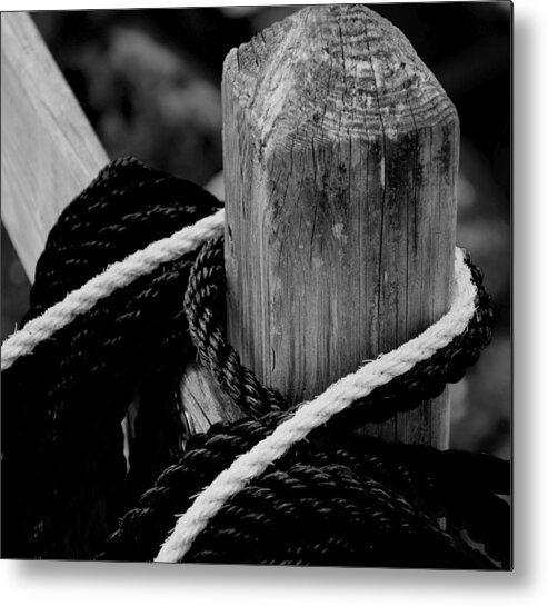 Black Metal Print featuring the photograph Black and White #1 by Corinne Rhode