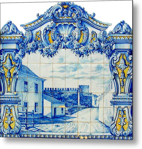 Portugal Metal Print featuring the photograph Portugal Tile #4 by Jean Wolfrum
