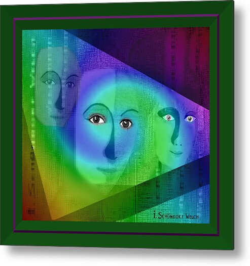 672 Metal Print featuring the painting 672 - Glance by Irmgard Schoendorf Welch
