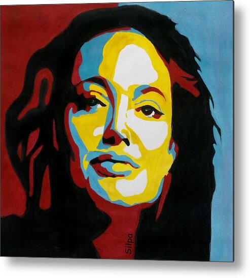 Hollywood Metal Print featuring the painting Angelina Jolie by Silpa Saseendran