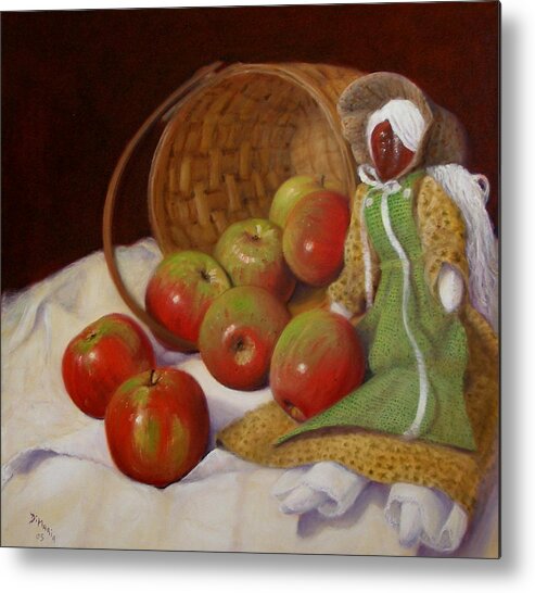 Realism Metal Print featuring the painting Apple Annie by Donelli DiMaria