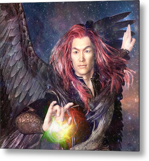 Archangel Raphael Metal Print featuring the painting Archangel Raphael 5 by Suzanne Silvir
