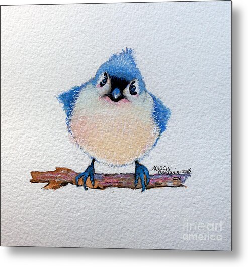 Bird Metal Print featuring the painting Baby Bluebird by Marcia Baldwin