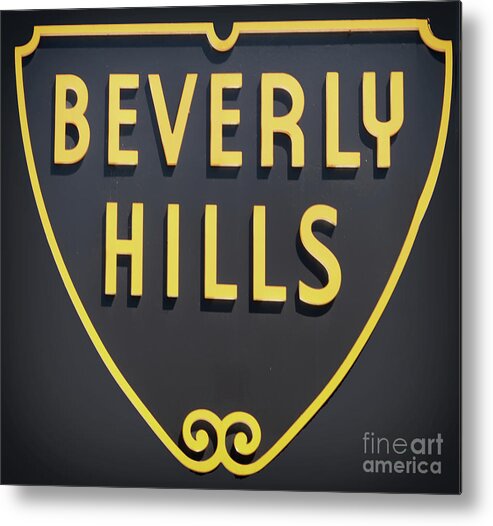 Beverly Hills Metal Print featuring the digital art Beverly Hills Sign by Mindy Sommers