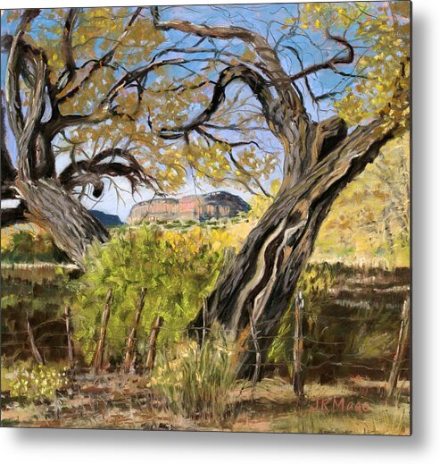 Cottonwood Trees Metal Print featuring the pastel Branch Embrace by Julie Maas