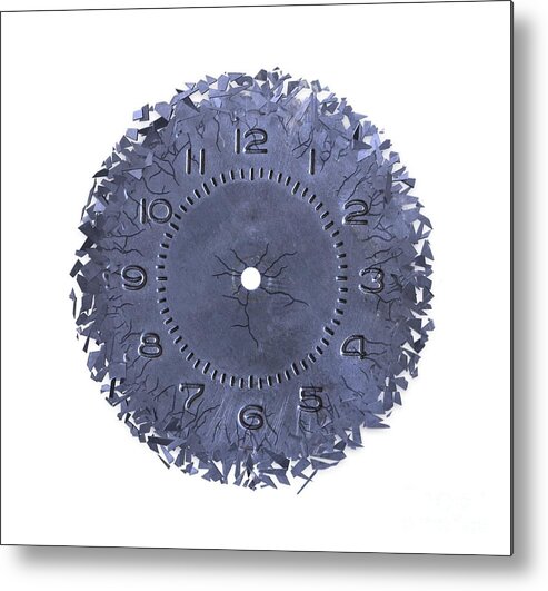 Time Metal Print featuring the photograph Breaking apart of the old clock face by Michal Boubin