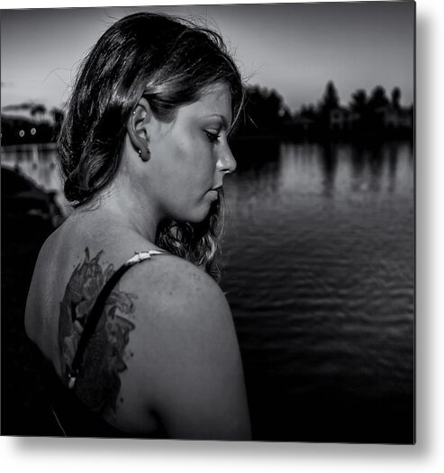 Girl Metal Print featuring the photograph Contemplating by Ryan Smith