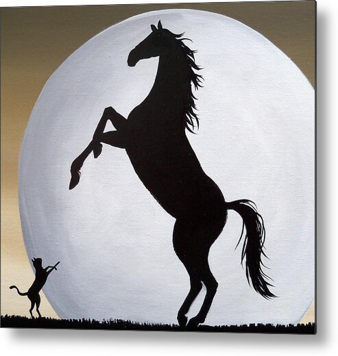 Horse Metal Print featuring the painting Copy Cat by Debbie Criswell