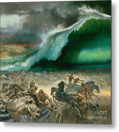 Crossing Metal Print featuring the painting Crossing the Red Sea by Anonymous