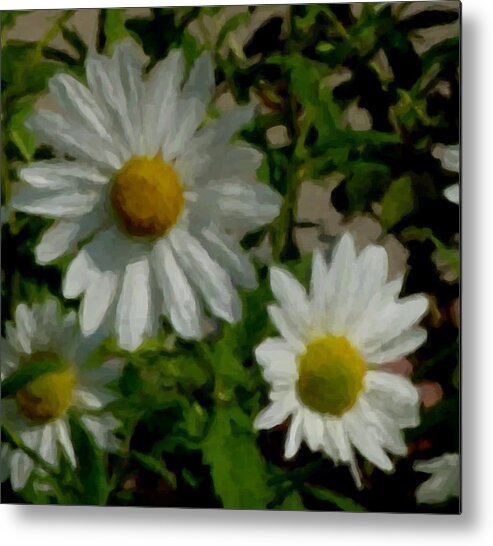 Daisy Metal Print featuring the digital art Daisies by the number by Anita Burgermeister