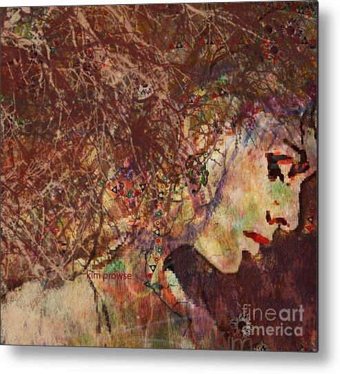 Sad Woman Metal Print featuring the mixed media Daisy Chain Eve by Kim Prowse