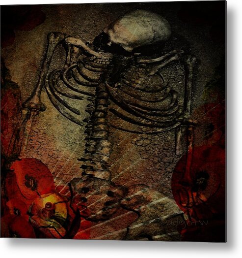 Skeleton Metal Print featuring the digital art Day of the Dead by Delight Worthyn