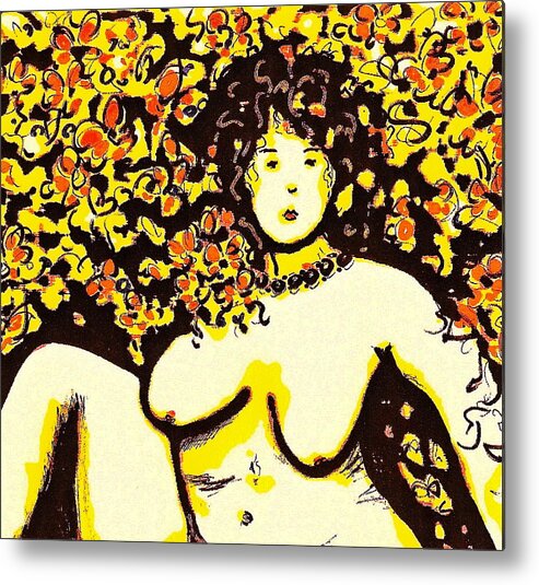 Woman Metal Print featuring the painting Erotic Desire by Natalie Holland