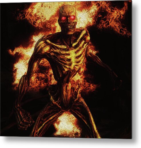 Dead Metal Print featuring the painting Fire Demon by AM FineArtPrints
