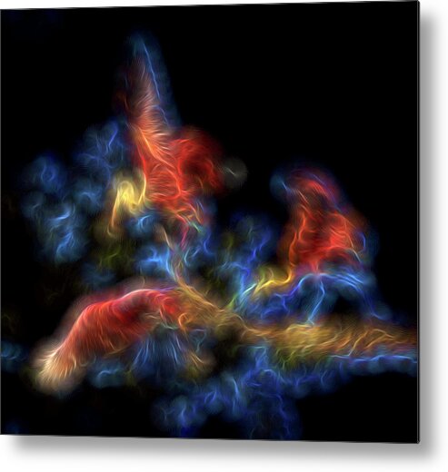Abstract Metal Print featuring the digital art Fire Spirits 3 by William Horden
