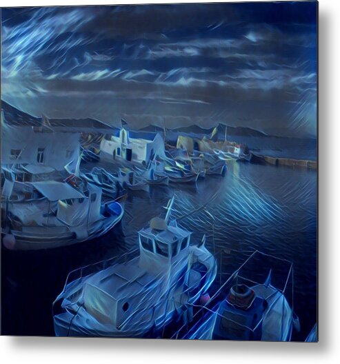 Colette Metal Print featuring the photograph Fish harbour Paros Island Greece by Colette V Hera Guggenheim