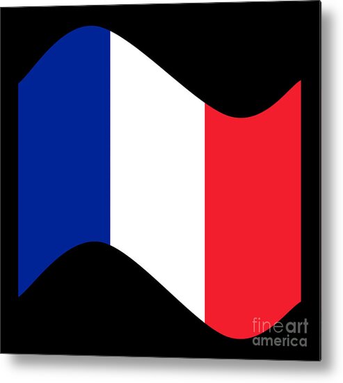 France Metal Print featuring the digital art France Flag Wave by Henrik Lehnerer