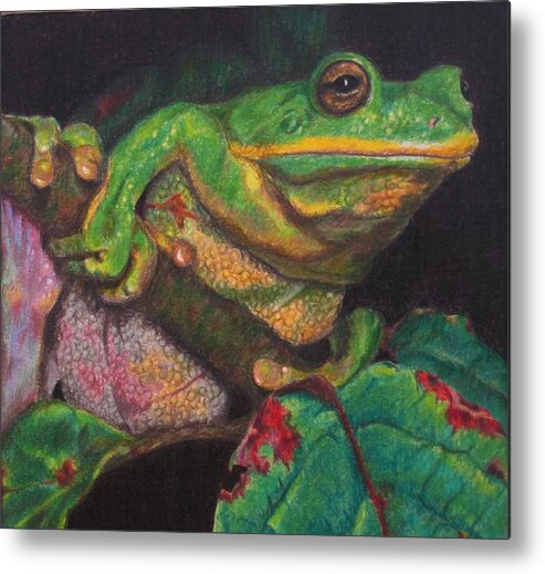 Frog Metal Print featuring the painting Froggie by Karen Ilari