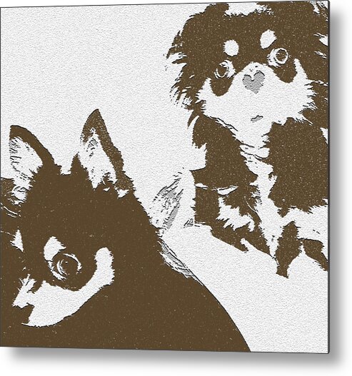 Dog Metal Print featuring the painting Good morning by Roro Rop