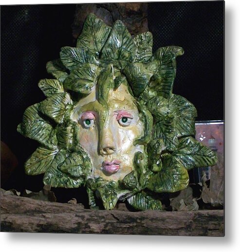 Green Metal Print featuring the photograph Green Lady by Carolyn Cable