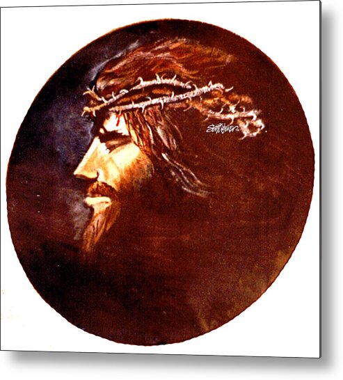 Jesus Christ Metal Print featuring the painting Head of Christ by Seth Weaver
