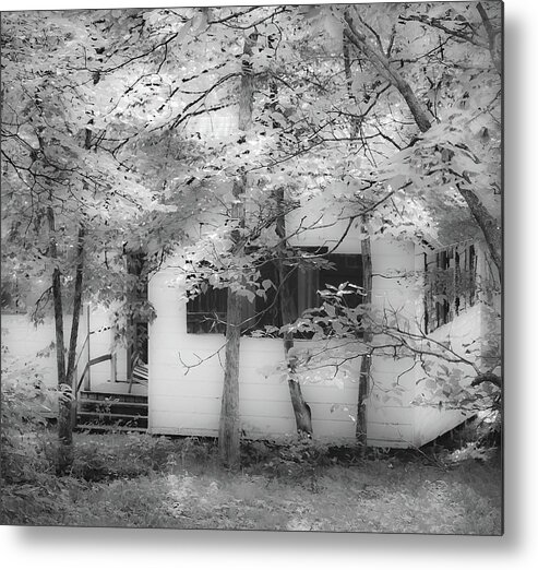Greg Jackson Metal Print featuring the photograph Hidden Cottage - Mammoth Cave National Park - Kentucky - b/w by Greg Jackson