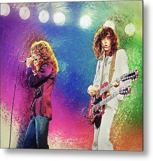 Led Zeppelin Metal Print featuring the digital art Jimmy Page - Robert Plant by Zapista OU