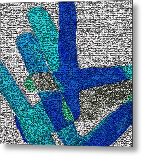 Abstract Metal Print featuring the digital art Karlheinz Stockhausen Tribute Falling Shapes Digital One by Dick Sauer