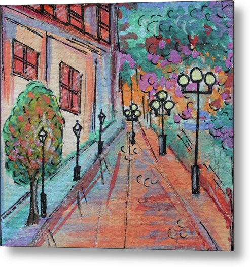 Painting Metal Print featuring the painting Lover's Lane by Art By Naturallic