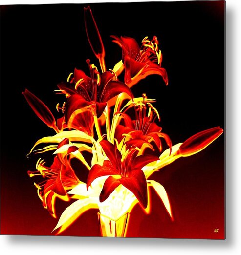 Lilies Metal Print featuring the digital art Luminous Lilies by Will Borden