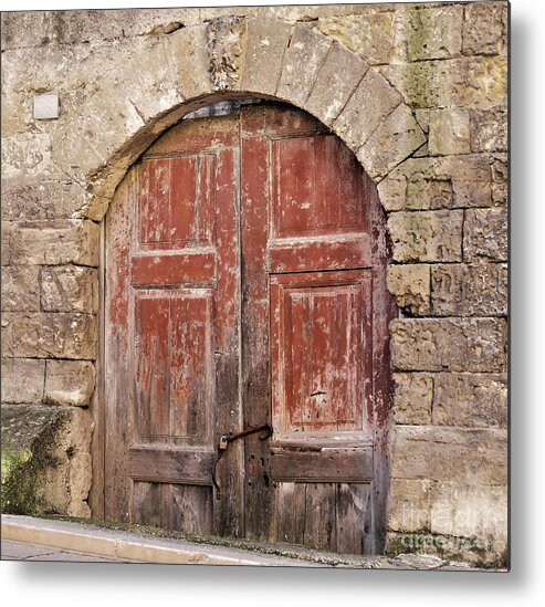 Matera Metal Print featuring the painting Matera Old Door by Laurie Morgan