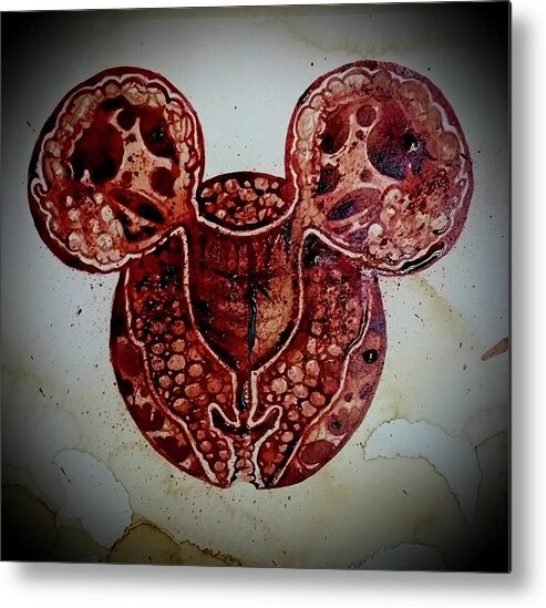 Micky Mouse Metal Print featuring the painting Mensus Mouse by Ryan Almighty