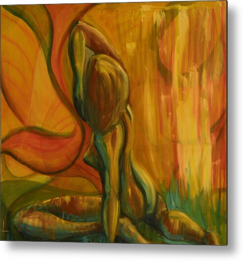 Figure Metal Print featuring the painting Minute to Breathe by Trina Teele