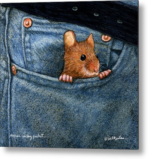 Will Bullas Metal Print featuring the painting Mouse In My Pocket... by Will Bullas