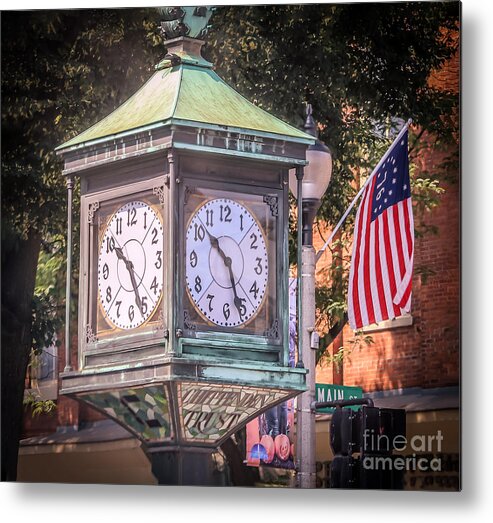 Urban Metal Print featuring the photograph Old street clock by Claudia M Photography