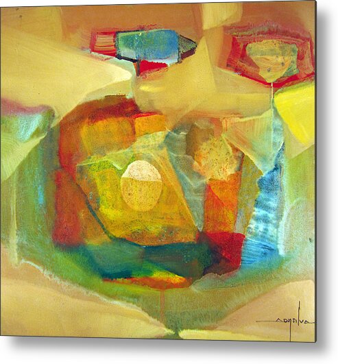 Abstract Metal Print featuring the painting OS1959BO003 Abstract Landscape Potosi 17.75x16.5 by Alfredo Da Silva