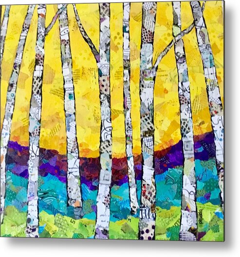 Trees Metal Print featuring the painting Paper Birch 2 by Phiddy Webb