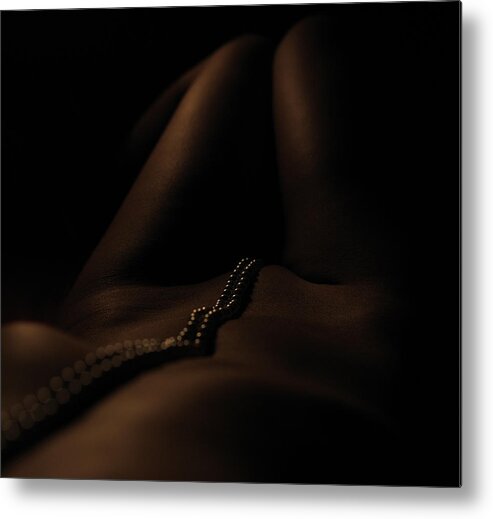 Fine Art Nude Metal Print featuring the photograph Pearls On The Way by Fulvio Pellegrini