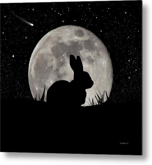 2d Metal Print featuring the digital art Peter Cottontail by Brian Wallace