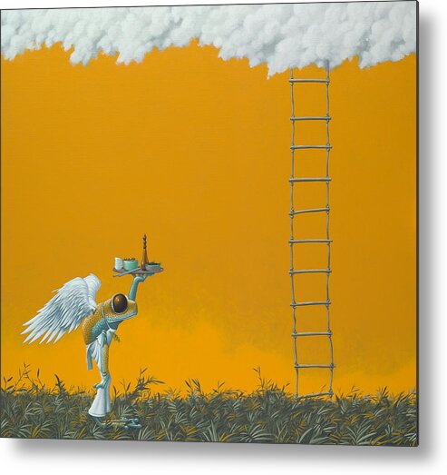 Frog Metal Print featuring the painting Rope Ladder by Jasper Oostland