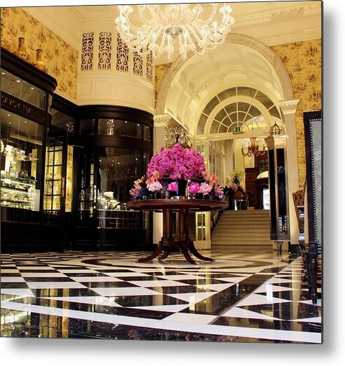  Metal Print featuring the photograph Savoy Hotel London England by Jacqueline Manos