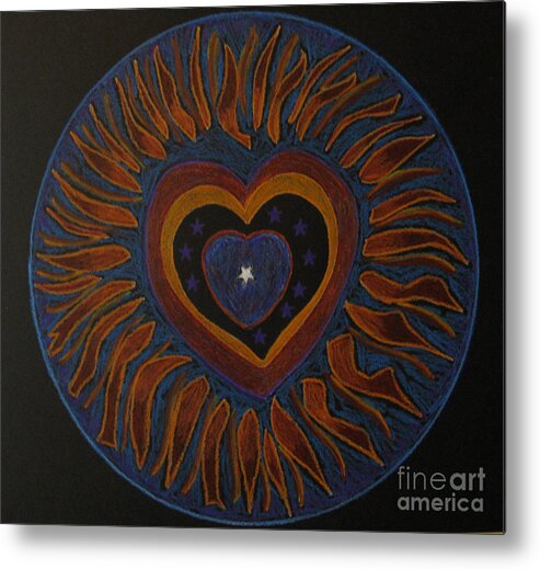 Heart Metal Print featuring the drawing Star in My Heart by Patricia Januszkiewicz