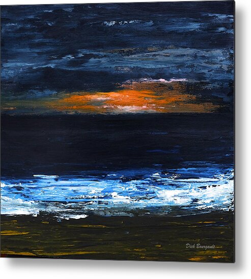 Ocean Metal Print featuring the painting Sunset On The Horizon by Dick Bourgault