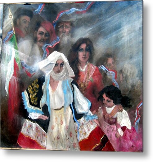 Carabinieri - Historical Metal Print featuring the painting The Italia Family by Elisabeth Nussy Denzler von Botha