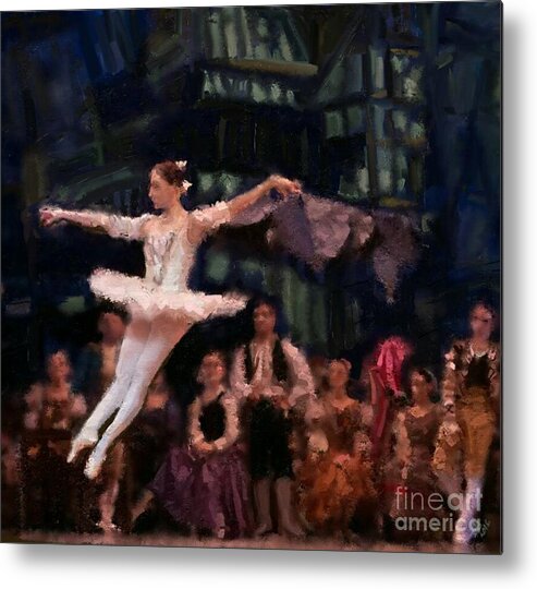 Stage Metal Print featuring the painting The Leap by Carrie Joy Byrnes