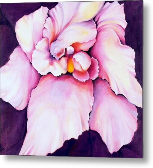 Orcdhid Bloom Artwork Metal Print featuring the painting The Orchid by Jordana Sands