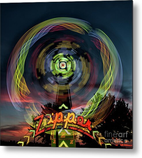 Amusement Metal Print featuring the photograph The Zipper Motion Art by Kaylyn Franks by Kaylyn Franks