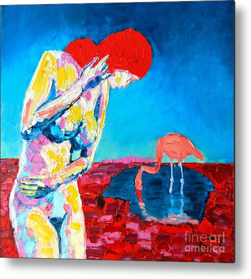  Metal Print featuring the painting Thinking woman by Ana Maria Edulescu